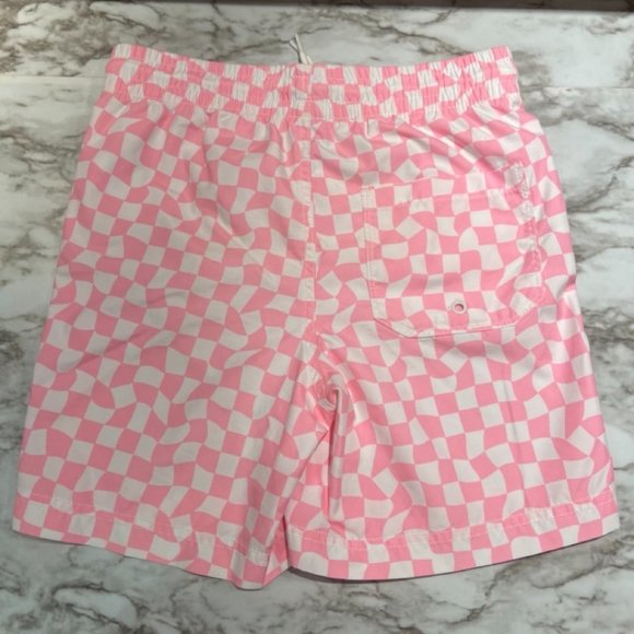 🎀 3 for $25 Pink / White Old Navy Boy's Lined Swim Trunks in Size L (10/12) EUC - Picture 4 of 11